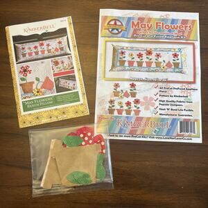 KimberBell MAY FLOWERS Pillow Quilt Pattern KD174 W/ Precut Prefused App Pieces